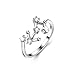BriLove Women 925 Sterling Silver CZ Horoscope Zodiac 12 Constellation Astrology Adjustable Statement Ring