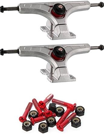 Arsenal Trucks Cast 44 Degree 165mm Skateboard Reverse Kingpin Trucks with 1" Red Mounting Hardware