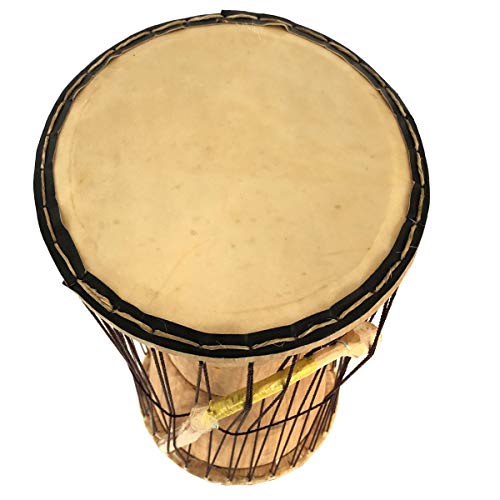 Classic Heartwood Dondo Talking Drum 7x15, African Talking Drum With