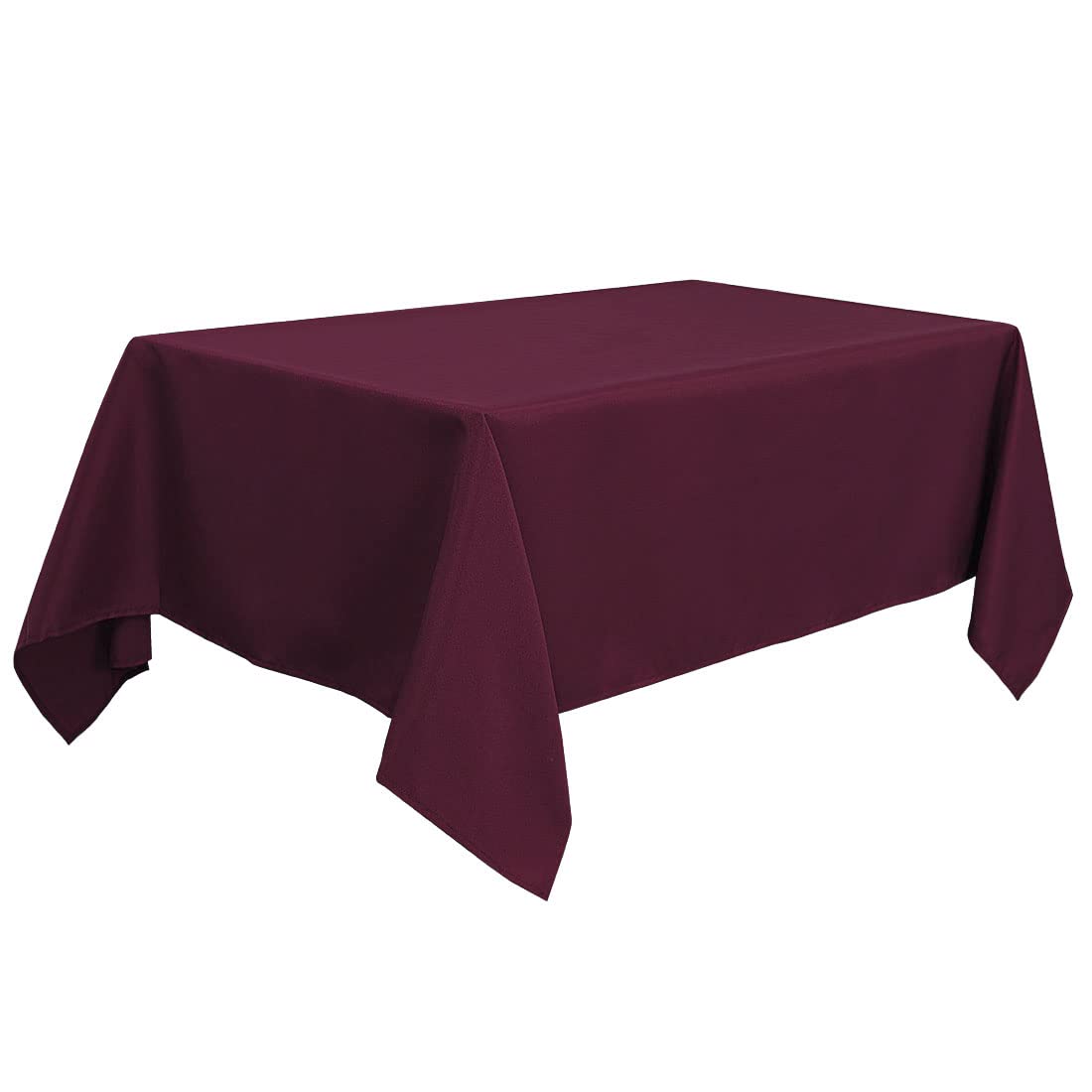 PiccoCasa Tablecloth Rectangle Wrinkle and Water Resistant, Table Cloth Wipe Clean for Kitchen Dining Wedding Party Dinner - Polyester Outdoor Table Cover Burgundy 60"x104"/ 152x164cm