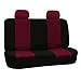 FH GROUP FH-FB050012 Solid Bench Flat Cloth Car Seat Cover , Burgundy / Black - Fit Most Car, Truck, Suv, or Van