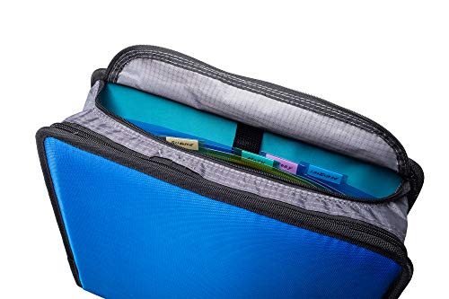 Case-It T641P Zipper Binder, 3-Inch Capacity, with 5-Tab Expanding File, Zip Mesh Pocket, Shoulder Strap, Splatter Black