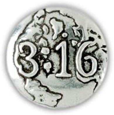 Bob Siemon Christian Pewter Lapel Pin '3:16'