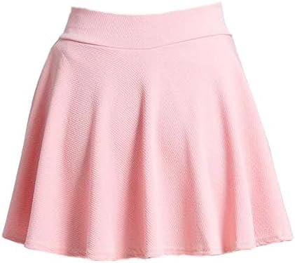 Amazing Closet Line Short Pleated Skirt Puff Basic Versatile Casual (Medium, Normal-Pink)