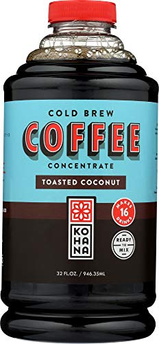 KohanaCoffee Cold Brew Coffee Concentrate, Toasted Coconut, 32 ounce, Makes 16 drinks