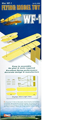 LYONAEEC Flyable Historic Rubber Band Toy Model Plane WF-1 Wright Flyer