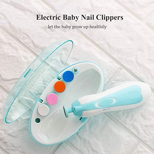 Deyace Baby Nail Clippers 12 in 1, Baby Nail File Kit, Safe Electric Baby Nail Trimmer, Additional Replacement Heads, Newborn Toddler Toes and Fingernails, Trim and Polish (Blue) - Thumbnail 6