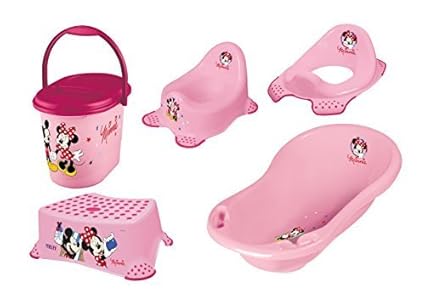 Minni Maus 5er Set Badewanne + Töpfchen + WC Aufsatz + Hocker + Windeleimer Neu