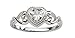 Sterling Silver April CZ Simulated Birthstone Baby Ring with Heart