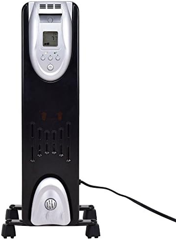 1500W Electric Oil Filled Radiator Heater Safe Digital Temperature Adjust Timer