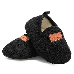 L-RUN Black Kids Slippers for Girls/Boys Indoor