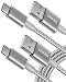 USB Type C Cable, Anker [2-Pack 6Ft] Premium Nylon USB-C to USB-A Fast Charging Type C Cable, for Samsung Galaxy S10 / S9 / S8 / Note 8, LG V20 / G5 / G6 and More(Silver) primary