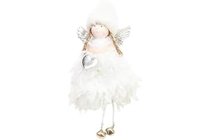 MUISED Christmas Decorations Creative Cute Mini Feather Bell Angel Pendant Christmas Decorations for Bedroom Personalized Christmas Ornaments Pink Christmas Tree Night Before Christmas Stuff