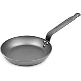 Mauviel M'Steel Black Carbon Natural Nonstick Frying Pan With Iron Handle, 7.9-in, Suitable For All Cooking Surfaces, Made in France