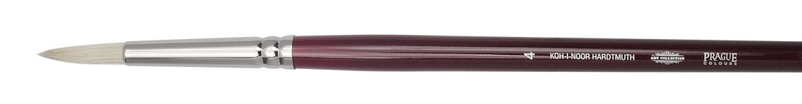 koh I noor 9935 Round Brush, Bristle, Silver, Size 4