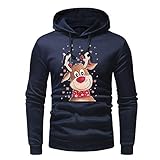 Sunhusing Men Winter Christmas Elk Printed Casual