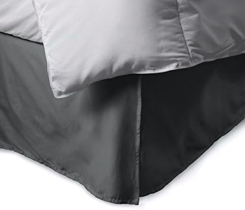 Super Soft 300 Thread Count Full Size Bed Skirt in Solid Dark Grey