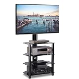 TAVR 4-Tiers Media Component TV Stand with Swivel Mount Audio Shelf and Height Adjustable Bracket Suit for 32 37 42 47 50 55 inch LCD, LED OLED TVs or Curved TVs TW1004