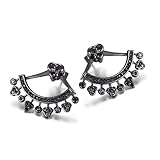 Wistic Sterling Silver Earrings Crystal Ear Cuff Earrings Ear Jacket for Women Girls (stainless steel)