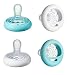 Tommee Tippee Closer To Nature Soother Pacifier - BPA-free, Breast-Like Shape - White & Ice Blue - 0-6 Months, 4 count