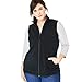 Woman Within Women's Plus Size Zip-Front Microfleece Vest - Black, 3X