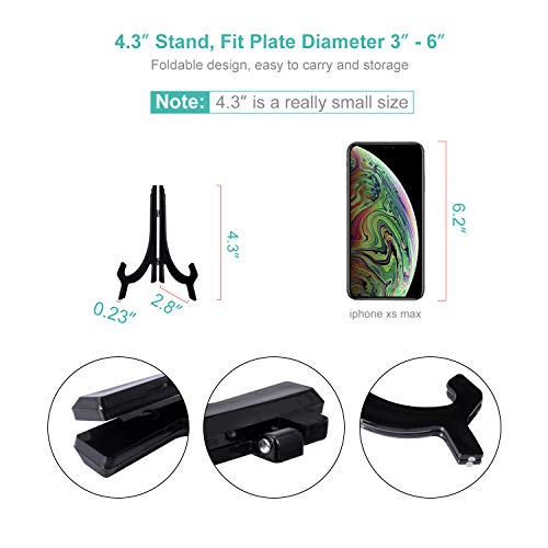 image for Comgrow 10 Pack 4.3 Inch Upgraded Anti-Slip Acrylic Plate Display Stan