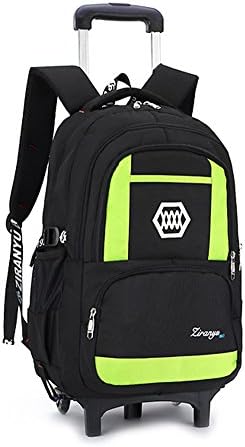 Kids Rolling Backpack Phaedra FU Luggage Six Wheels Trolley School Bags (Green)