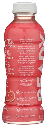 COME READY PROTEIN WATER, PINK GRAPEFRUIT, PINK, 16.9 FLUID OUNCE