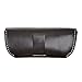 Unisex Semi Hard Genuine Leather Eyeglass Case With Belt Loop for Prescription Eyeglasses & Standard Sized Sunglasses, Coffee