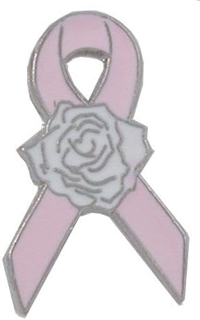 Pink Ribbon Rose Lapel pin