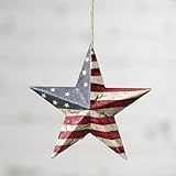 Darice Americana 4th July Decor - USA Flag Crackled Barn Star - SM 5.75" 4pk