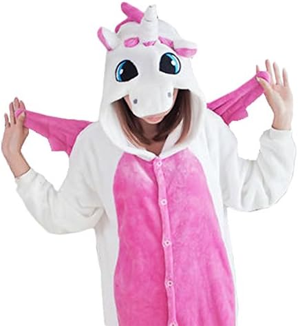 Pajamas Cartoon Cosplay Thickened Animal Pattern caroset Nightgown Pink Unicorn