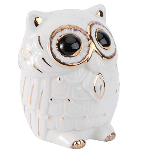 TOYANDONA Piggy Bank Owl Coin Bank Ceramic Money
