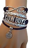 GeauxDat Collectibles NFL Team Dallas Cowboys Football Team Women's Infinity Bracelet Navy Silver Custom Bracelet