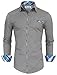 TAM WARE Mens Premium Casual Inner Contrast Dress Shirt TWNMS310S-1-GRAY-XL