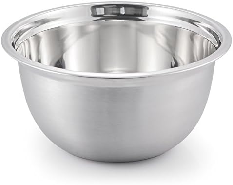 McSunley720 Medium Brushed Stainless Steel Prep N Cook Euro Style Mixing Bowl, 8 quart, Metallic