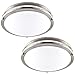 LUXRITE LED Flush Mount Ceiling Light, 14 Inch, Dimmable, 5000K Bright White, 1652lm, 22W Ceiling Light Fixture, Energy Star & ETL - Perfect for Kitchen, Bathroom, Entryway, and Living Room (2 Pack)