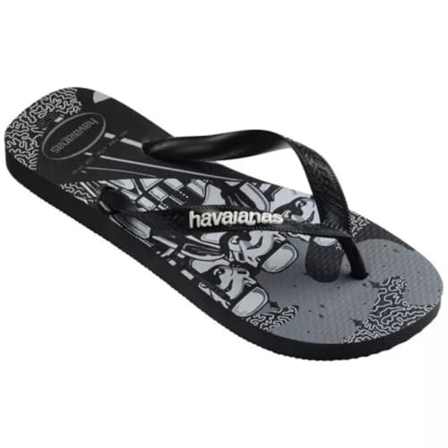 Havaianas Chinelos Star Wars, Preto e Cinza, Estampa Darth Vader e Stormtrooper Unissex