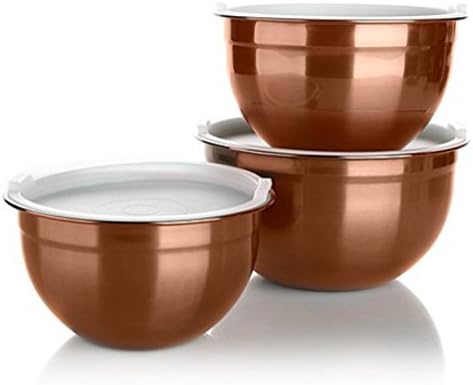 Ming Tsai 6-piece Metallic Prep Bowl and Storage Set ~COPPER BRONZE