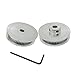 Orish 2 Pcs Aluminum GT2 60T Timing Belt Pulley 6.35mm Bore for RepRap 3D Printer