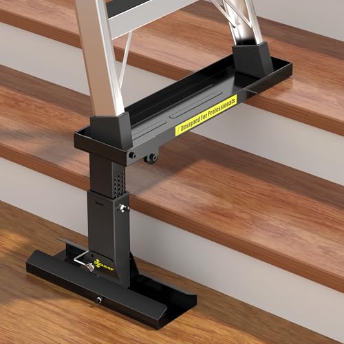 Nelyrho Heavy-Duty Foldable Ladder Extender Pro, High-Strength Steel, Non-Slip Stair Ladder Extension, 9.25–15.5" Adjustable Height, Fits 20" Ladder Feet Spacing