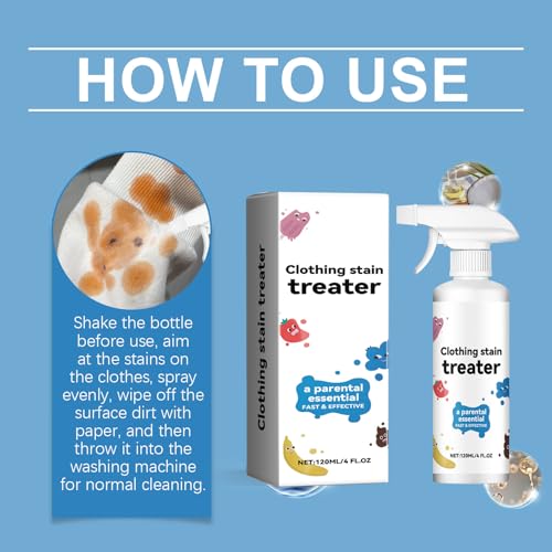 Uniiking® Stain Remover for Clothes Laundry, Spot Remover, Penetrates, Lifts 100+ Types of Everyday Stains - Prewash Spray 22oz