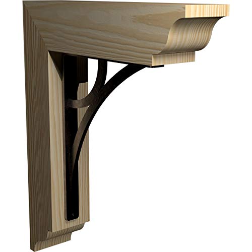 3 1/2"W x 11 1/2"D x 14"H Galveston Traditional Ironcrest Smooth Bracket, Dougl…