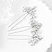 Artio Wedding Hair Pins Accessories with Rhinestones for Women and Girls 3PCS (Silver)