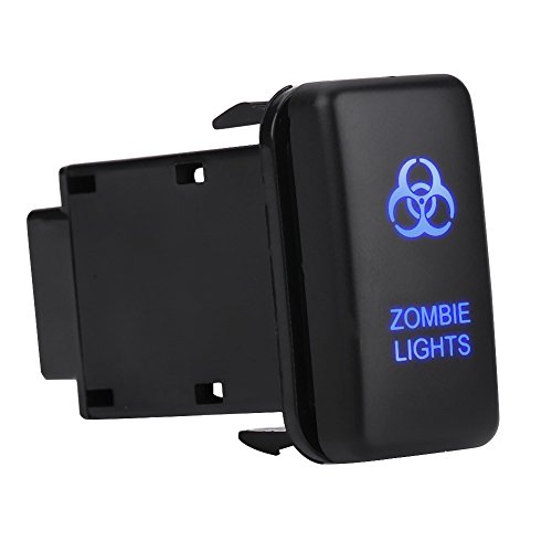 LED Light Bar Rocker Switch ON-OFF LED Light, Keenso 12V Blue LED Car Auto On Off Rocker Toggle Switch for Toyota Hilux Landcruiser VIGO(ZOMBIE LIGHTS)