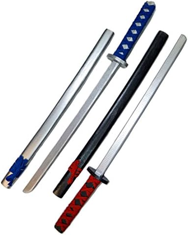 Large Wooden Toy Katana Swords | Set in Black and Silver.