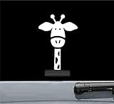 Giraffe Peeking Vinyl Decal Sticker (WHITE)