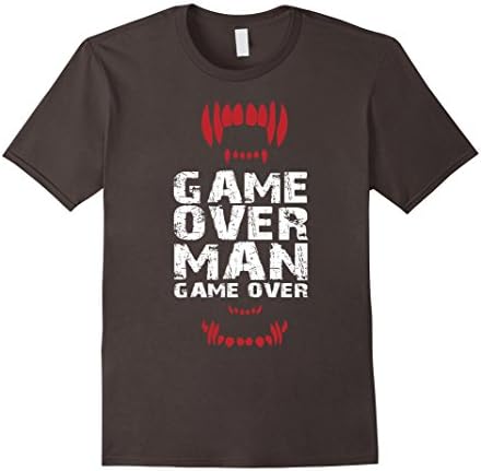 Men's Game Over Man - Mens T Shirt Large Asphalt