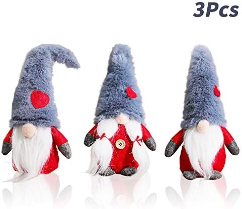 ATROPOS 3 Pcs Swedish Santa Gnome Plush Doll Scandinavian Tomte Nordic Plush Elf Toy with Long Hat and Beard for Christmas Home Table Decor