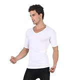 HOTER Mens Slim And Tight Super Soft Compression & Slimming Shaper V-Neck Compression Shirt